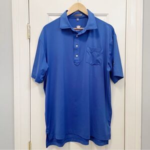 Peter Millar Summer Comfort Polo Size L Royal Blue Stretch Sweat Wicking